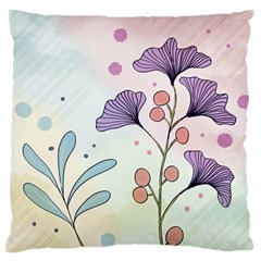 Flower Paint Flora Nature Plant Large Premium Plush Fleece Cushion Case (one Side)