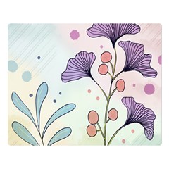 Flower Paint Flora Nature Plant Two Sides Premium Plush Fleece Blanket (large)