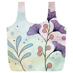 Flower Paint Flora Nature Plant Full Print Recycle Bag (xxl)