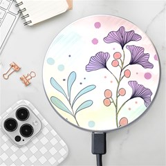 Flower Paint Flora Nature Plant Wireless Fast Charger(white) by Maspions