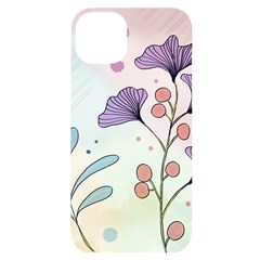 Flower Paint Flora Nature Plant Iphone 14 Plus Black Uv Print Case by Maspions