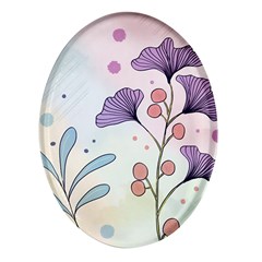 Flower Paint Flora Nature Plant Oval Glass Fridge Magnet (4 Pack) by Maspions