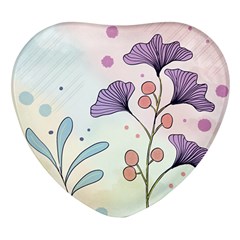 Flower Paint Flora Nature Plant Heart Glass Fridge Magnet (4 Pack) by Maspions