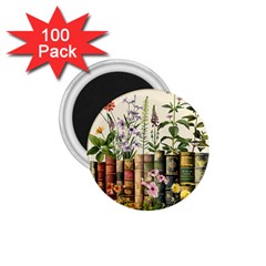 Books Flowers Book Flower Flora Floral 1 75  Magnets (100 Pack) 