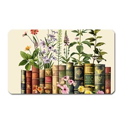 Books Flowers Book Flower Flora Floral Magnet (rectangular) by Maspions