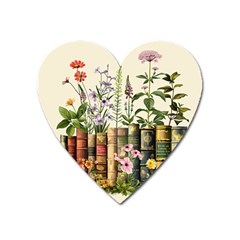 Books Flowers Book Flower Flora Floral Heart Magnet