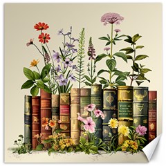 Books Flowers Book Flower Flora Floral Canvas 16  X 16  by Maspions