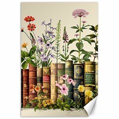 Books Flowers Book Flower Flora Floral Canvas 24  X 36 