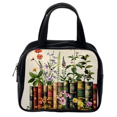 Books Flowers Book Flower Flora Floral Classic Handbag (one Side)