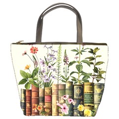 Books Flowers Book Flower Flora Floral Bucket Bag by Maspions