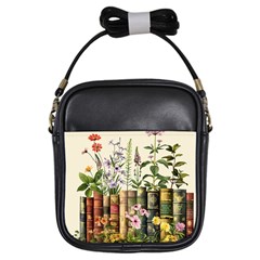 Books Flowers Book Flower Flora Floral Girls Sling Bag