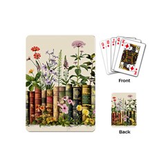 Books Flowers Book Flower Flora Floral Playing Cards Single Design (mini)