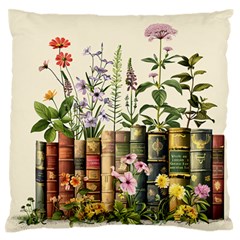 Books Flowers Book Flower Flora Floral Standard Premium Plush Fleece Cushion Case (two Sides)