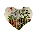 Books Flowers Book Flower Flora Floral Standard 16  Premium Flano Heart Shape Cushions Front