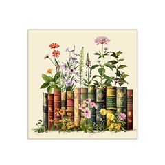 Books Flowers Book Flower Flora Floral Satin Bandana Scarf 22  X 22 