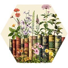 Books Flowers Book Flower Flora Floral Wooden Puzzle Hexagon