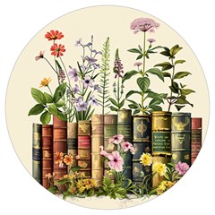 Books Flowers Book Flower Flora Floral Round Trivet