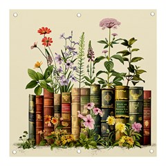 Books Flowers Book Flower Flora Floral Banner And Sign 3  X 3 