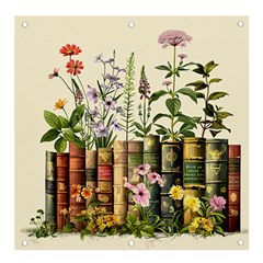 Books Flowers Book Flower Flora Floral Banner And Sign 4  X 4 