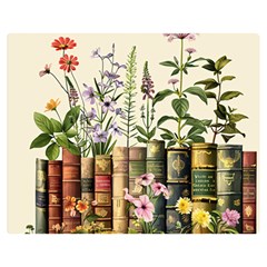 Books Flowers Book Flower Flora Floral Premium Plush Fleece Blanket (medium)