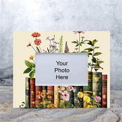 Books Flowers Book Flower Flora Floral White Tabletop Photo Frame 4 x6  by Maspions