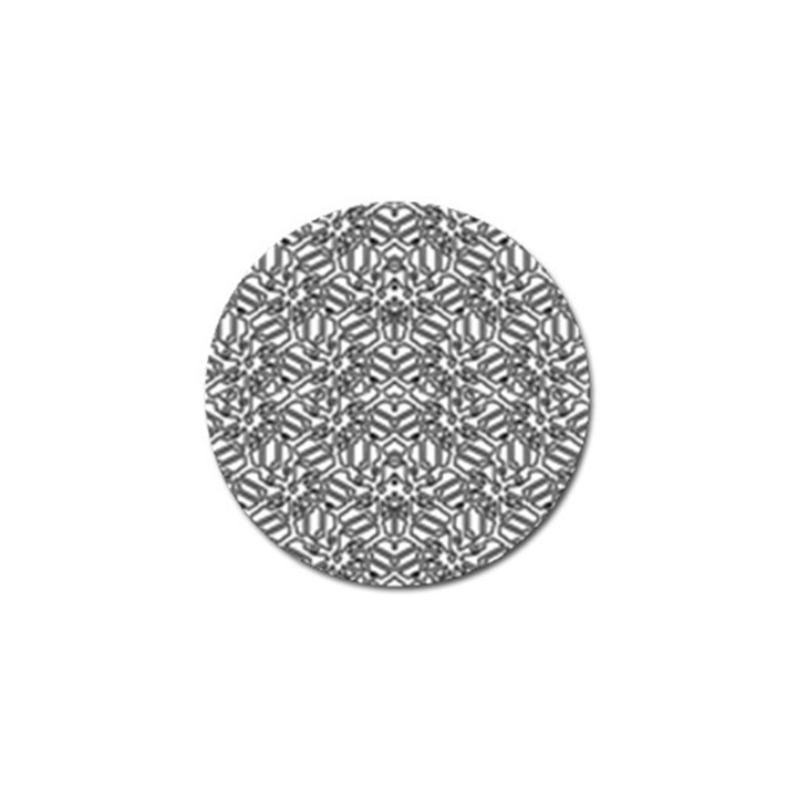 Monochrome Maze Design Print Golf Ball Marker