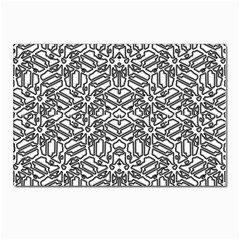 Monochrome Maze Design Print Postcards 5  X 7  (pkg Of 10) by dflcprintsclothing