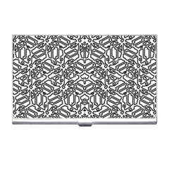 Monochrome Maze Design Print Business Card Holder by dflcprintsclothing