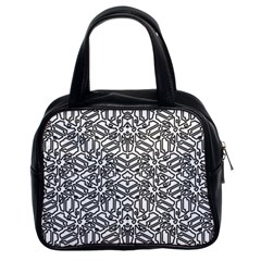 Monochrome Maze Design Print Classic Handbag (two Sides)