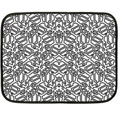 Monochrome Maze Design Print Fleece Blanket (mini) by dflcprintsclothing