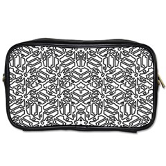 Monochrome Maze Design Print Toiletries Bag (one Side) by dflcprintsclothing