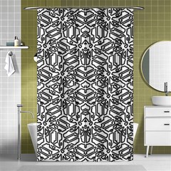 Monochrome Maze Design Print Shower Curtain 48  X 72  (small)  by dflcprintsclothing