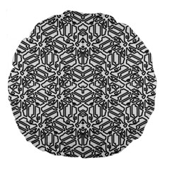 Monochrome Maze Design Print Large 18  Premium Round Cushions by dflcprintsclothing