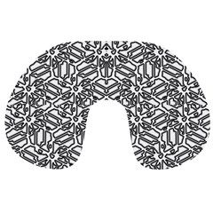 Monochrome Maze Design Print Travel Neck Pillow by dflcprintsclothing