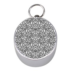 Monochrome Maze Design Print Mini Silver Compasses by dflcprintsclothing