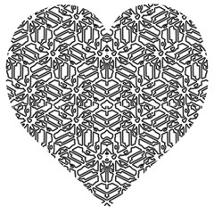 Monochrome Maze Design Print Wooden Puzzle Heart by dflcprintsclothing