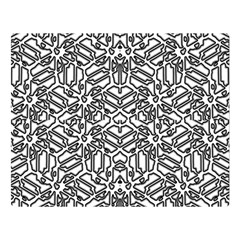 Monochrome Maze Design Print Premium Plush Fleece Blanket (large) by dflcprintsclothing