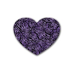 Enigmatic Plum Mosaic Rubber Coaster (heart) by dflcprintsclothing