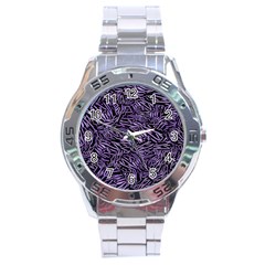 Enigmatic Plum Mosaic Stainless Steel Analogue Watch