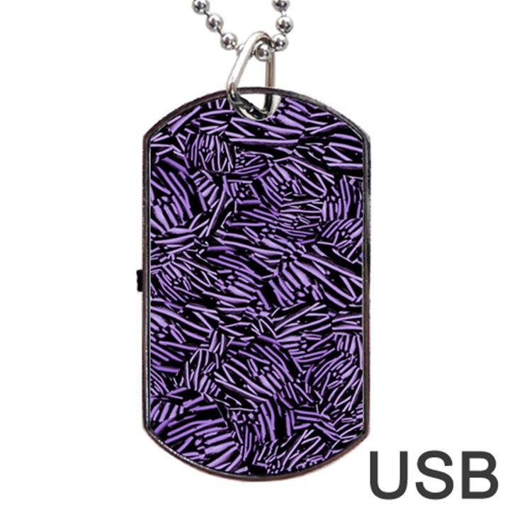 Enigmatic Plum Mosaic Dog Tag USB Flash (Two Sides)