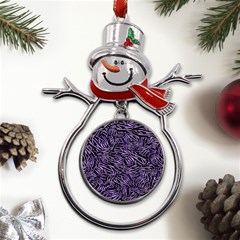 Enigmatic Plum Mosaic Metal Snowman Ornament by dflcprintsclothing