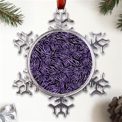 Enigmatic Plum Mosaic Metal Large Snowflake Ornament by dflcprintsclothing