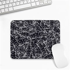 Rebel Life: Typography Black And White Pattern Small Mousepad by dflcprintsclothing