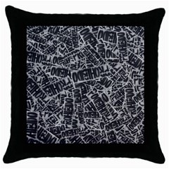 Rebel Life: Typography Black And White Pattern Throw Pillow Case (black)