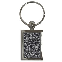 Rebel Life: Typography Black And White Pattern Key Chain (rectangle) by dflcprintsclothing