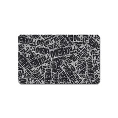 Rebel Life: Typography Black And White Pattern Magnet (name Card) by dflcprintsclothing