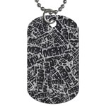 Rebel Life: Typography Black and White Pattern Dog Tag (One Side) Front