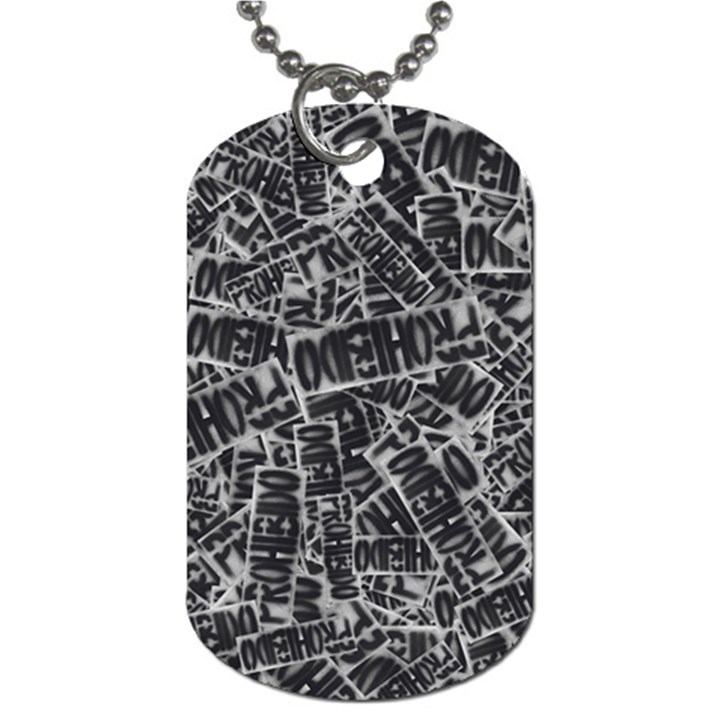 Rebel Life: Typography Black and White Pattern Dog Tag (One Side)