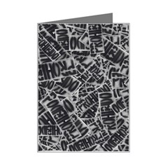 Rebel Life: Typography Black And White Pattern Mini Greeting Card by dflcprintsclothing