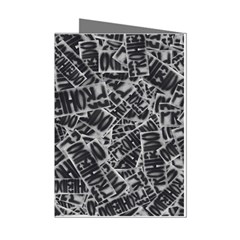 Rebel Life: Typography Black And White Pattern Mini Greeting Cards (pkg Of 8)